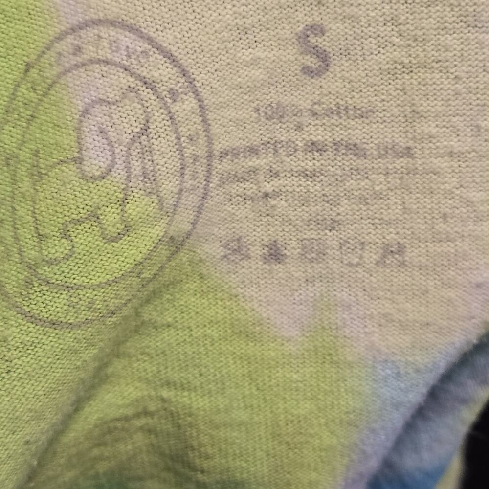 Puppy Love Size SMALL Blue Green Tie Dye Long Sleeve Logo Crew Neck Dog Hippie - Picture 7 of 7